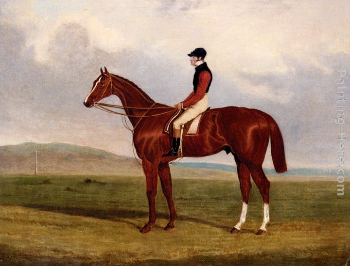Elis, A Chestnut Racehorse With John Day Up Waering The Colours Of Lord Lichfield, A Racehorse Beynd painting - John Frederick Herring, Jnr Elis, A Chestnut Racehorse With John Day Up Waering The Colours Of Lord Lichfield, A Racehorse Beynd art painting
